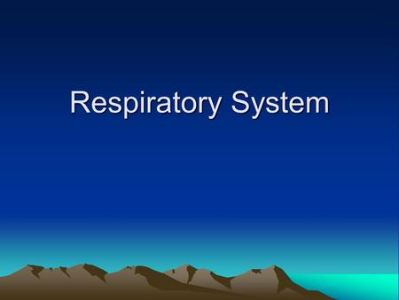 Respiratory System.