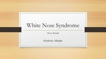 White Nose Syndrome (Story Board) Kimberly Albright.