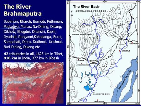 The River Brahmaputra Subansiri, Bharoli, Bornodi, Puthimari, Pagladiya, Manas, Na-Dihing, Disang, Dikhow, Bhogdoi, Dhansiri, Kapili, Jiyadhal, Ronganoi,Kakodanga,