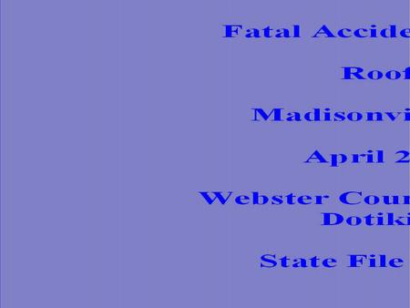 The height at the accident scene was 65 inches. The No.3 Entry of the No.6 unit The Accident Scene The victims location at the time of the roof fall.