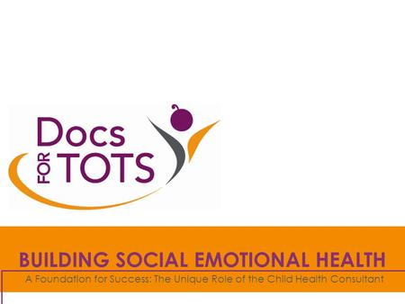 BUILDING SOCIAL EMOTIONAL HEALTH