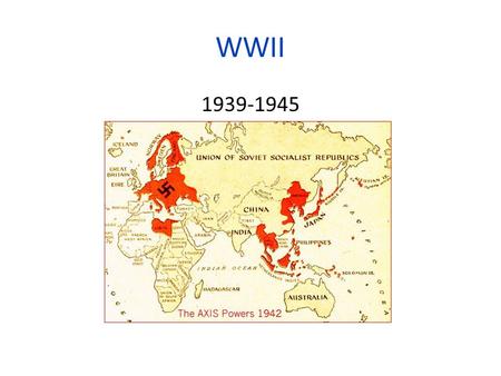 WWII 1939-1945. Key People Hitler (Germany) Mussolini (Italy) Hideki Tojo (Japan) Emperor Hirohito (Japan) De Gaulle (France) Roosevelt (US) Churchill.