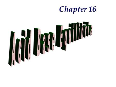 Chapter 16. Overview: Definitions Arrhenius Bronsted -- Conjugate Pairs Hydronium Ion Relative Strengths Strong/Weak acids and reactions Strong/Weak bases.