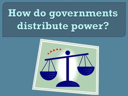  Unitary  Confederate  Federal Central government has all the power to make laws and decision for the people.