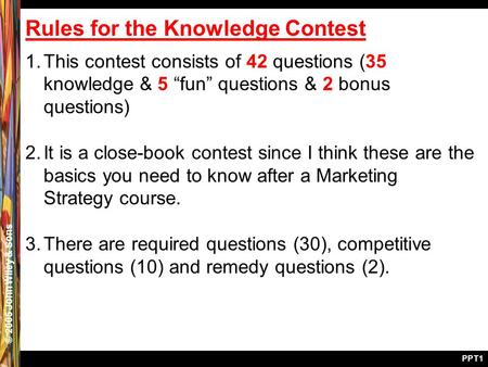 Rules for the Knowledge Contest