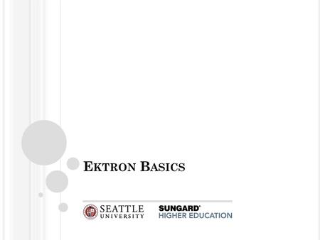 E KTRON B ASICS. T ODAY ’ S A GENDA What Ektron is Normal log in procedure The silver bullet: editing existing html content Links Adding images Creating.