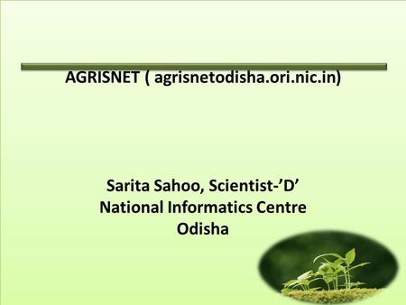 AGRISNET ( agrisnetodisha. ori. nic