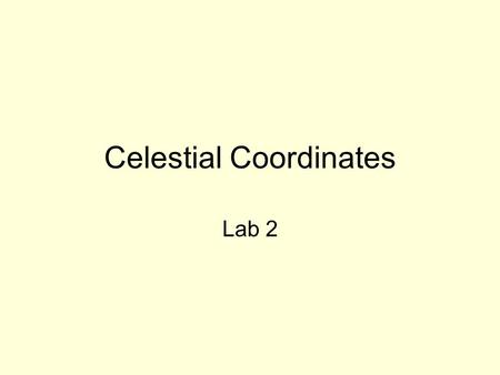 Celestial Coordinates