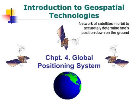 Chpt. 4. Global Positioning System