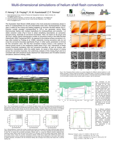 Multi-dimensional simulations of helium shell flash convection F. Herwig 1,2, B. Freytag 3,2, R. M. Hueckstaedt 2, F. Timmes 2 1.Keele Astrophysics Group,