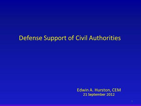 Defense Support of Civil Authorities