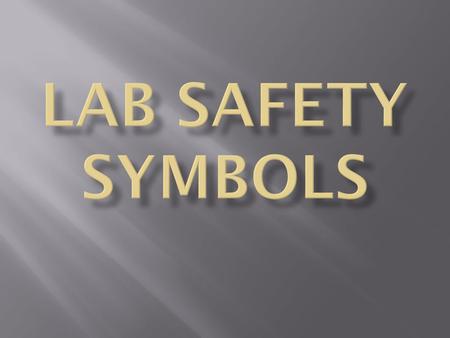 Lab Safety Symbols.