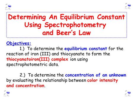 Determining An Equilibrium Constant Using Spectrophotometry