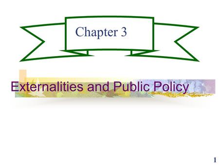 1 Chapter 3 Externalities and Public Policy. 2 Externalities Externalities are costs or benefits of market transactions not reflected in prices. Negative.