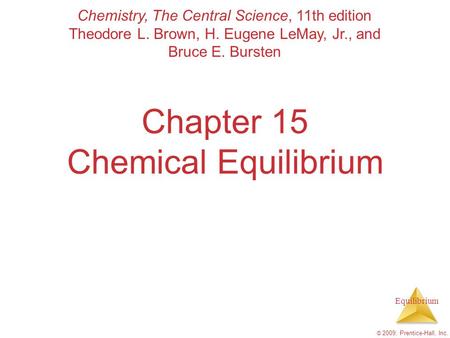 Chapter 15 Chemical Equilibrium