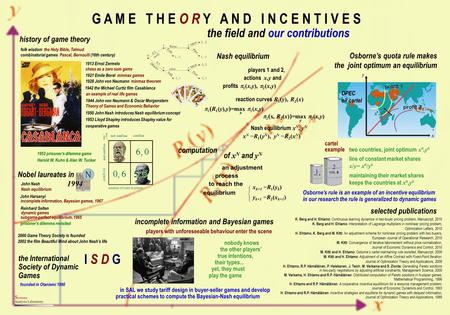 G A M E T H E O R Y A N D I N C E N T I V E S S ystems Analysis Laboratory Osborne’s quota rule makes the joint optimum an equilibrium OPEC oil cartel.