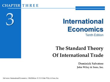 International Economics Tenth Edition