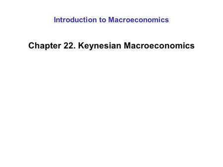 Introduction to Macroeconomics