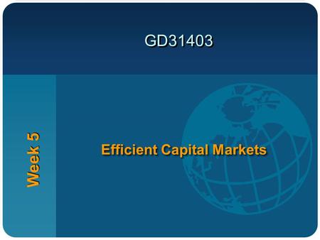 Efficient Capital Markets