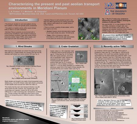 The timing of, duration of, and wind patterns driving sand saltation on Mars are typically poorly constrained. The patterns of aeolian activity within.