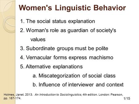 Women's Linguistic Behavior