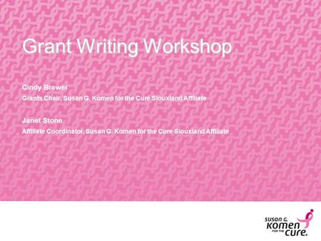 Grant Writing Workshop