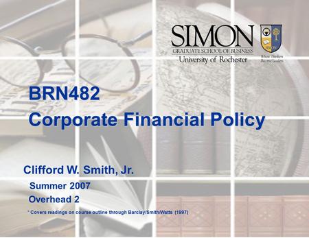 Corporate Financial Policy