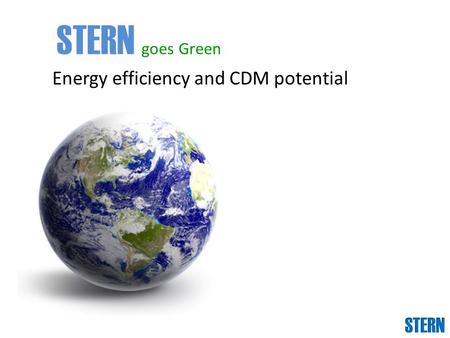 Energy efficiency and CDM potential STERN goes Green.