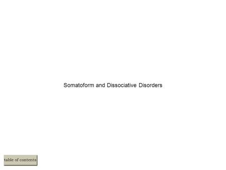 Somatoform and Dissociative Disorders