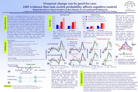 Participants seem to utilize predictive information to actively maintain both task sets when doing so aids performance. Decreased mixing and switch costs.