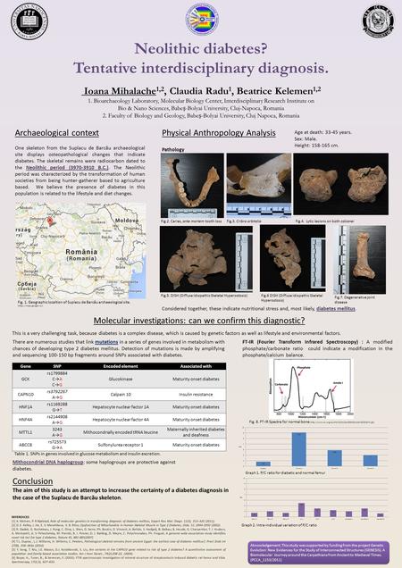 Neolithic diabetes? Tentative interdisciplinary diagnosis. Ioana Mihalache 1,2, Claudia Radu 1, Beatrice Kelemen 1,2 1. Bioarchaeology Laboratory, Molecular.