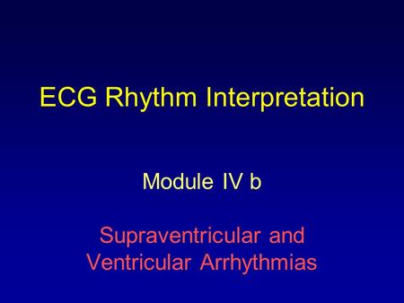 ECG Rhythm Interpretation