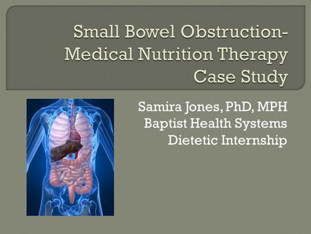 Samira Jones, PhD, MPH Baptist Health Systems Dietetic Internship.