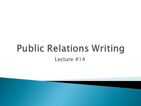 Public Relations Writing