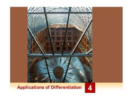 Applications of Differentiation