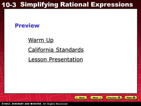 Preview Warm Up California Standards Lesson Presentation.