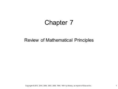 Review of Mathematical Principles