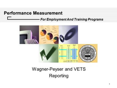 1 Performance Measurement Wagner-Peyser and VETS Reporting For Employment And Training Programs.