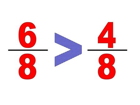 When the denominat ors are equal simply look at the numerato rs.