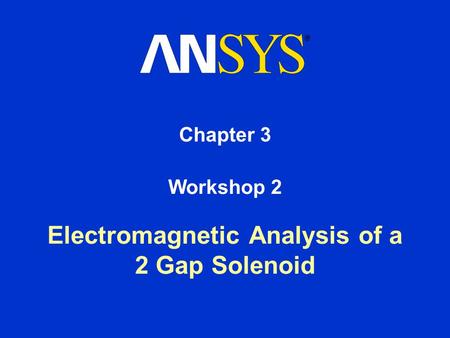 Electromagnetic Analysis of a 2 Gap Solenoid