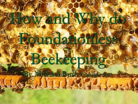 How and Why do Foundationless Beekeeping