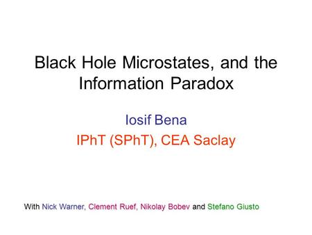 Black Hole Microstates, and the Information Paradox