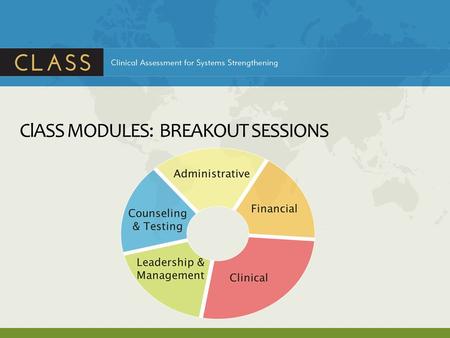 ClASS MODULES: BREAKOUT SESSIONS. ClASS CLINICAL MODULE.