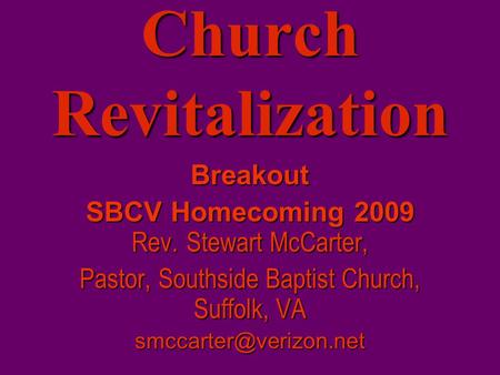 Church Revitalization