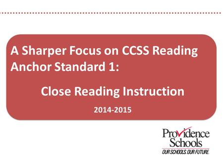 Close Reading Instruction