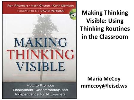 Making Thinking Visible: Using Thinking Routines in the Classroom