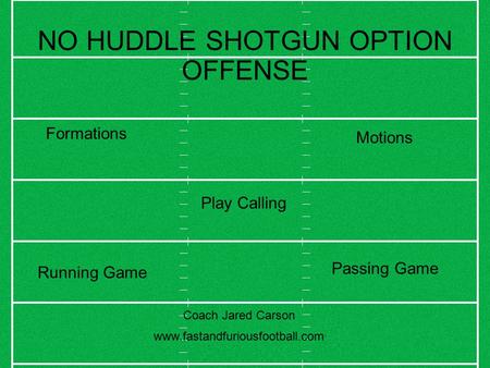 NO HUDDLE SHOTGUN OPTION OFFENSE