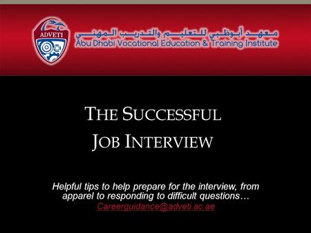 The Successful Job Interview