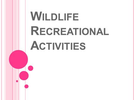 W ILDLIFE R ECREATIONAL A CTIVITIES. P RO -H UNTING VS. A NTI -H UNTING D EBATE G ROUPS WILL BE ASSIGNED TO ADDRESS THEIR GIVEN TOPIC. Y OU SHOULD RESEARCH.