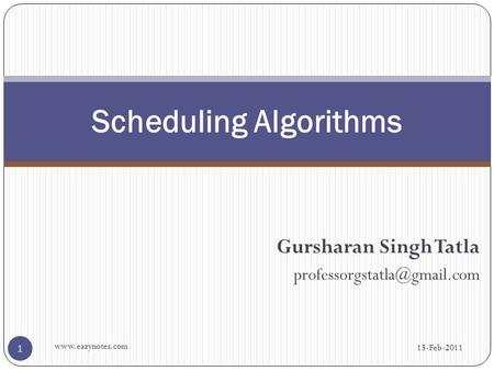 Scheduling Algorithms